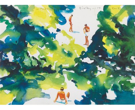 Norbert Bisky (Leipzig 1970 – lebt in Berlin). „Paraisópolis“. 2012Ditone-Print auf Velin. 22,9&nbsp;×&nbsp;30,9&nbsp;cm (9&n
