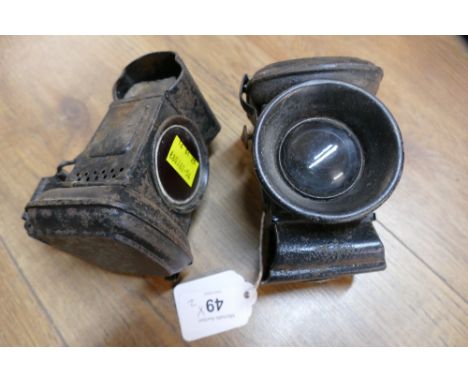Pair of antique Lucas bike lamps 