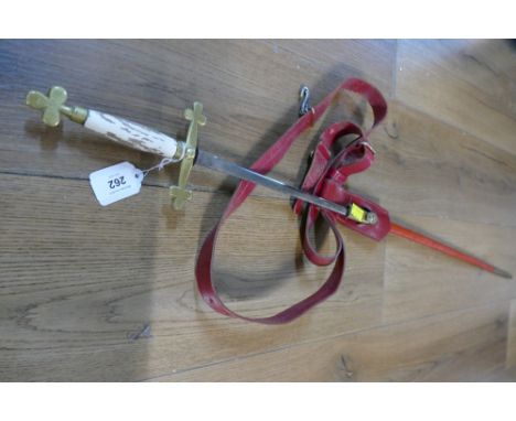 Ceremonial Masonic sword in red scabbard   This bladed lot is not for sale to people under the age of 18. By bidding on this 