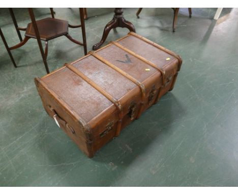 Vintage travel trunk, painted P.W.