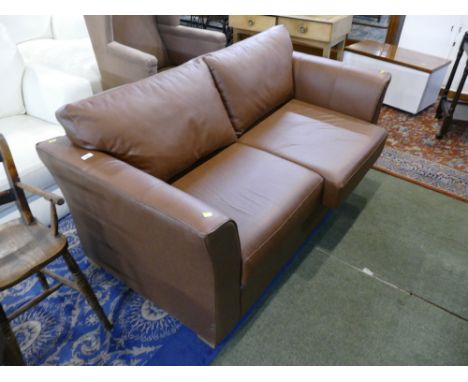 Brown leatherette sofa bed 