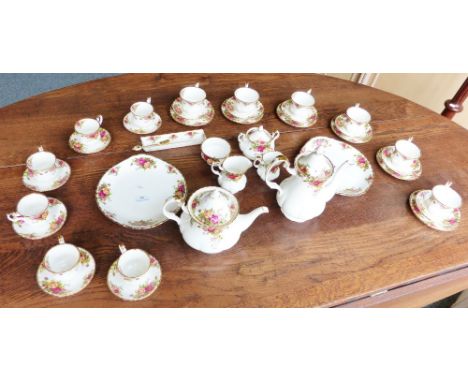 A coffee/tea service, by Royal Albert 'Old Country Roses' 