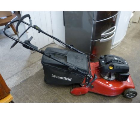 Self propelled 'Mountfield' petrol lawn mower, RM55 OHV 160cc, with propelled rear roller