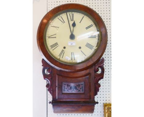 An American walnut drop dial wall clock