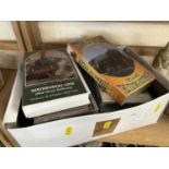 Box of various books and videos, railway interest
