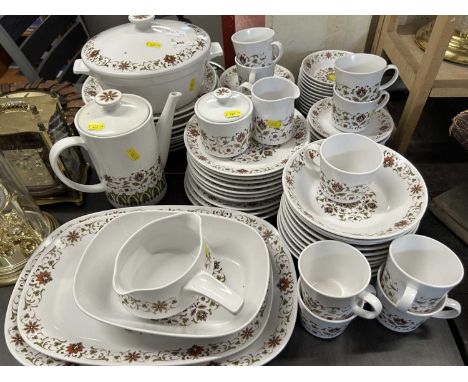 A collection Noritake Progression china comprising dinner plates, serving plates, tureen, cups, saucers etc