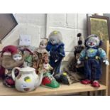 Mixed Lot: Various assorted dolls, novelty teapot etc