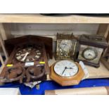 Mixed Lot: Various mantel clocks and wall clocks