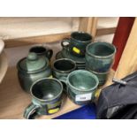 A quantity of Studio Pottery tea wares