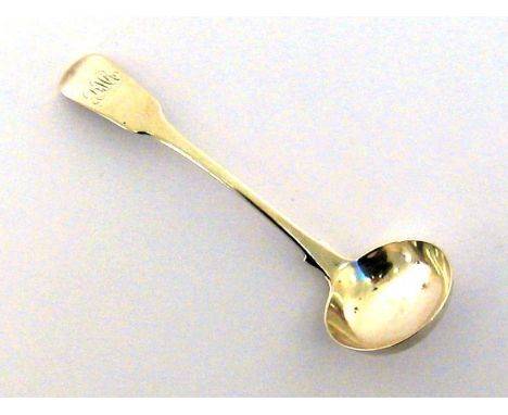 A George IV silver fiddle pattern sauce ladle by George Ferris (I), Exeter, 1821 (no town mark), also bearing a 6-pointed sta