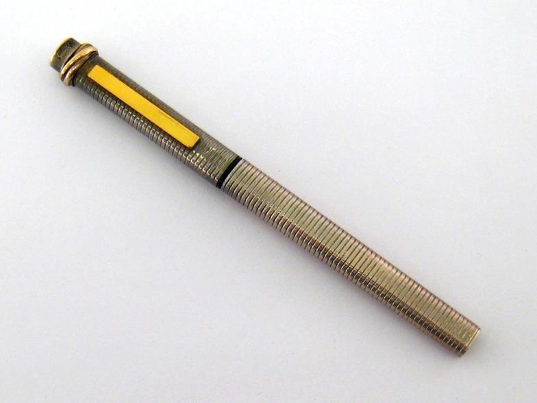 Cartier, Vendome, a silver fountain pen, no. 18273, of ribbed design