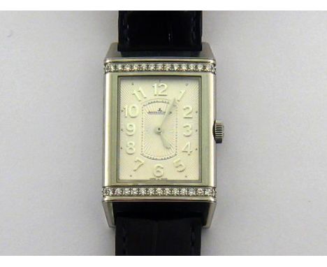 Jaeger LeCoultre, 'Reverso', a stainless steel and diamond  manual wind wristwatch, ref. 268.8.86 no. 2736535, the reversible
