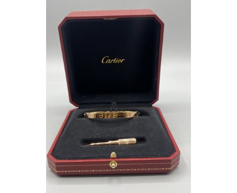 Like New Original Cartier Rose Gold Love Bangle Size 17 includes Original Box &amp; Papers (2021)&nbsp;