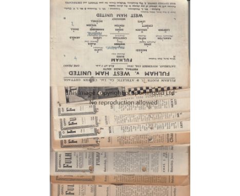 FULHAM        A collection of 26 Fulham home programmes all but 4 with punch holes 1944-1948 - 2 x 44/45 , 7 x 45/46, 7 x 46/