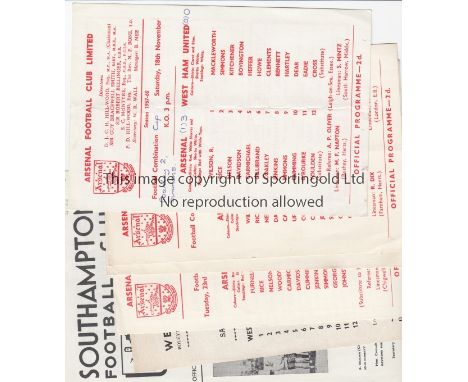 ARSENAL RESERVES       Eight programmes for the successful Football Combination Cup campaign for 1967/8. Homes: West Ham, Swi