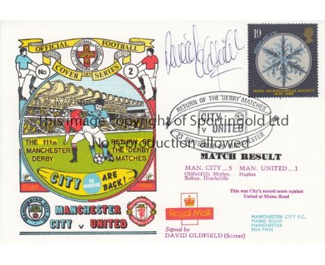 MAN CITY - MAN UTD 89  Dawn First Day Cover produced to commemorate Man City 5-1 Man Utd, 23/9/89 and signed by David Oldfiel