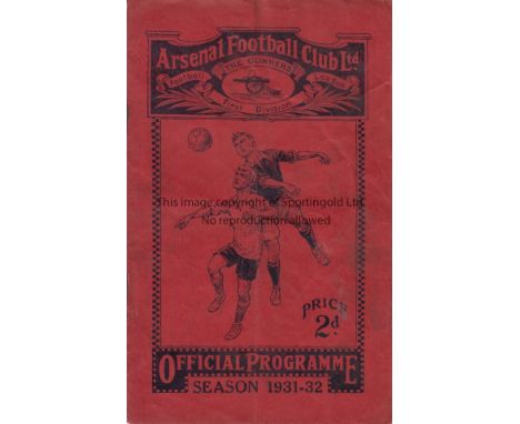 ARSENAL RECORD CUP WIN     Programme for the home FA Cup tie v. Darwen 9/1/1932. This was Arsenal's record Cup victory 11-1. 
