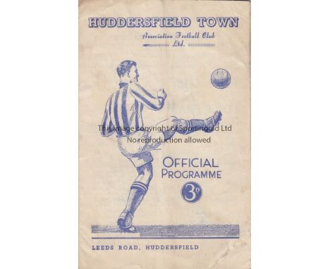 HUDDERSFIELD - SPURS 50-51 CUP   Huddersfield home programme v Tottenham, 6/1/51, Cup Third Round, fold, no writing.   Genera