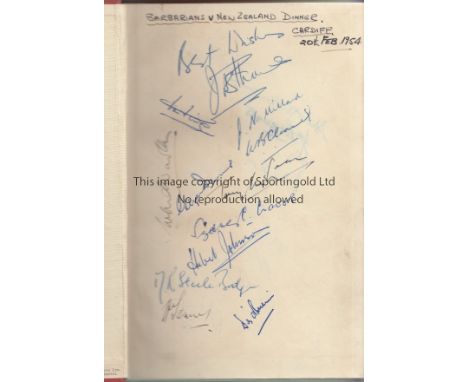BARBARIANS V NEW ZEALAND ALL BLACKS 1954 / AUTOGRAPHS       Book "on Tour" by J.B.G. Thomas being the first book ever prepare