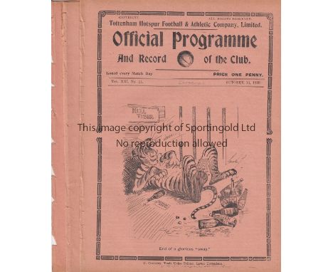 TOTTENHAM HOTSPUR V ARSENAL     Three programmes for Reserve team London Combination matches at Tottenham 13/10/1928, 26/4/19