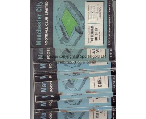 MAN CITY 56-57   Twenty two City home programmes, 56-57, set of 21 x League plus Cup v Newcastle, six have token removed but 