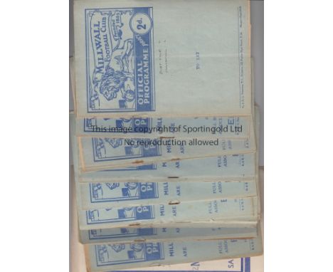 MILLWALL   A collection of 24  Millwall home programmes from the 1948/49 season. Complete set of League matches plus FA Cup t