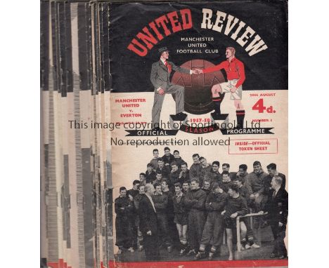 MAN UTD 57-58   Twenty seven home programmes, 57-58, season of the Munich tragedy. All home programmes for the season include