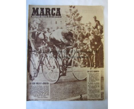 EUROPEAN CUP 1956        Marca - Spanish sports magazine dated May 1956 with coverage of Real Madrid reaching the first Europ