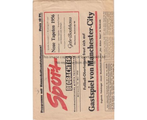STERKRADE - MAN CITY 56   Sport Beobachter newspaper issue, Sterkrade v Man City, 23/5/56, four page newspaper, City German t