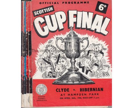 SCOTTISH CUP FINALS    Seventeen Scottish FA Cup Final programmes, 1958-73 inclusive plus 63 replay. Some folds, creases etc.