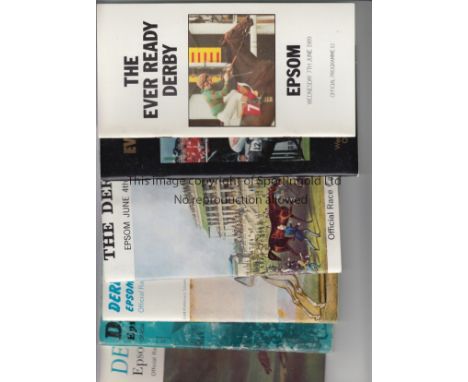 THE DERBY   Six Epsom Derby Racecards 1969, 1972(Fair), 1973, 1975(Grundy), 1986 (Shahrastani) and 1989 (Nashwan). Usual resu