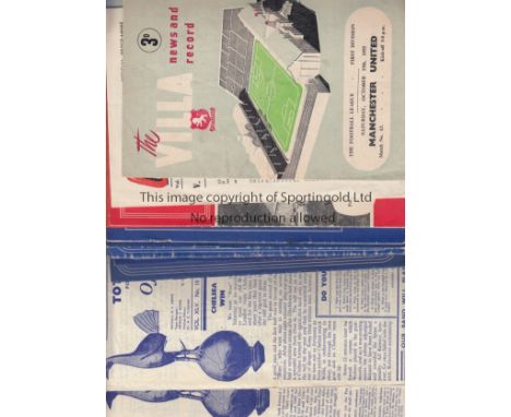 MAN UTD     Thirteen programmes inc 4 x aways at Aston Villa 55/6, Charlton 53/4, Arsenal 56/7 and 58/9, 5 x aways at Chelsea