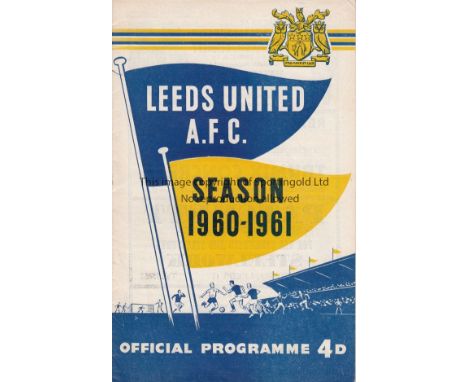 LEEDS - BLACKPOOL-LEAGUE CUP 60    The first Leeds United Football League Cup programme, v Blackpool, 28/9/60, first year of 