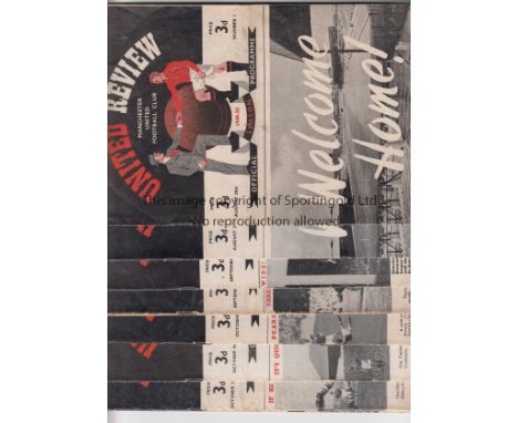 MAN UTD 49-50   Eight United home programmes, 49-50 first season back at Old Trafford, issues numbered 1-8, includes first tw
