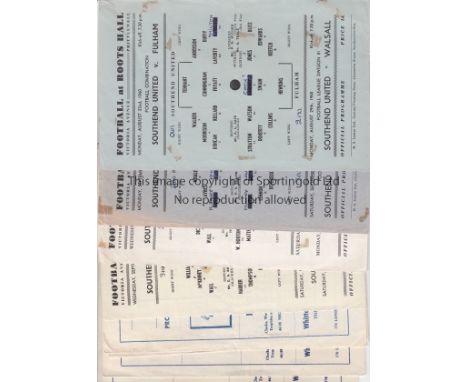 SOUTHEND   A collection of 8 Southend United Reserves home programmes v Fulham, Aldershot 1960/61 and Swindon, Aldershot 1961