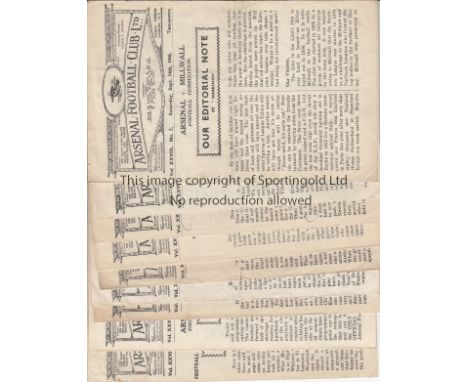ARSENAL      Twelve home programmes for Football Combination matches in 1946/7 season including Millwall, Northampton, Birmin