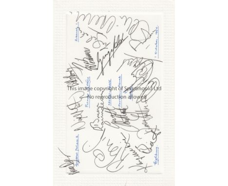 CRYSTAL PALACE   White fold-over card signed by 15 Crystal Palace players from the game v Arsenal, 1/10/94. Signatures includ