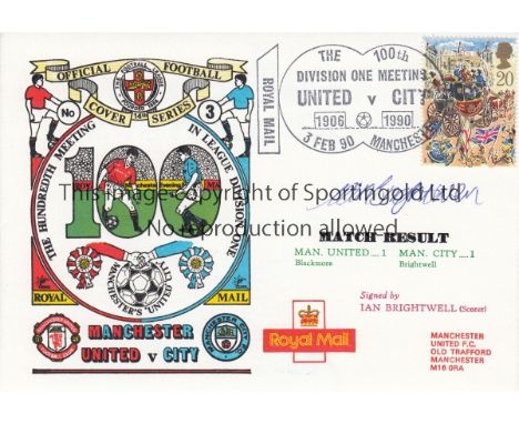 MAN UTD - MAN CITY 90   Dawn First Day Cover produced to commemorate, Man Utd 1-1 Man City, 3/2/90, signed by City goal score