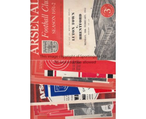 NEUTRAL MATCHES AT ARSENAL         Twelve programmes including FA Cup: Luton v Brentford 51/2 slightly marked, Scunthorpe v P