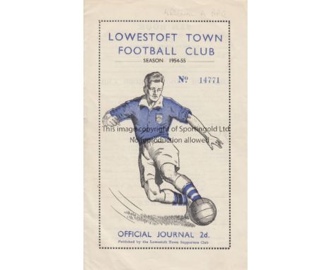 ARSENAL      Programme for the away ECL match v. Lowestoft Town 2/4/1955.    Good