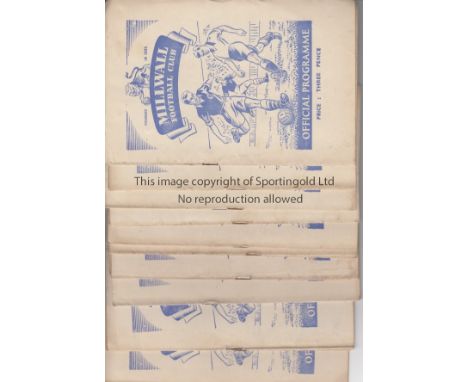 MILLWALL   A collection of 14 Millwall home programmes from the 1950/51 season. All League matches other than FA Cup tie v Fu