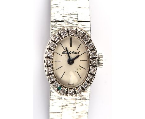 Bueche-Girod   a ladies white gold cocktail watch, the signed dial with painted hour markers, fitted with a signed 17 jewel m