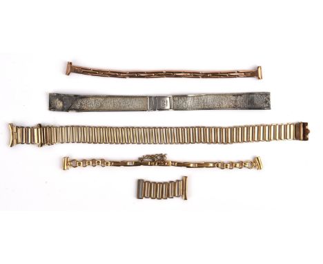 Four 9 ct watch straps, including a white gold Tissot strap, two expanding straps and another fancy link strapCondition Repor