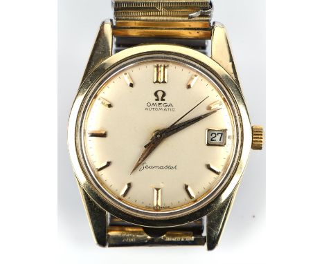 Omega  A Reference 147-01  Gentleman's gold plated  Seamaster wristwatch, the signed silvered dial with baton hour markers an
