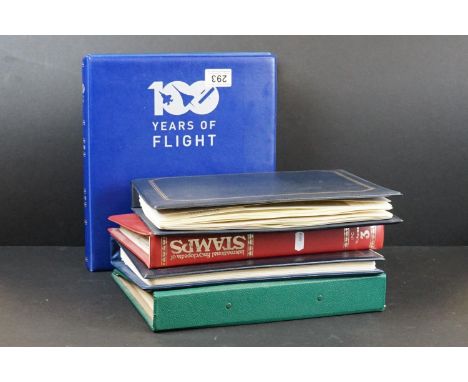 A collection of first day covers, coin covers and stamps contained within albums. 