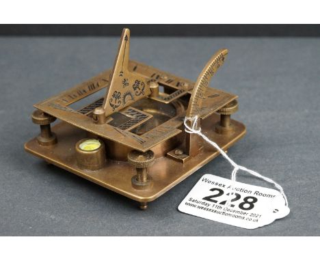 Brass cased compass and sundial 