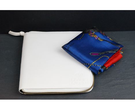 Lalique White Notepad Case together with a Silk Scarf marked Hermes 