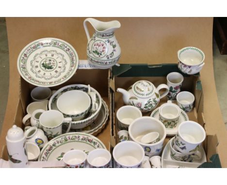 Large Quantity of Portmeirion ' Botanic Garden ' Ceramics including Teapot, Washbowl &amp; Jug, Sugar Shaker, Rolling Pin, Tw