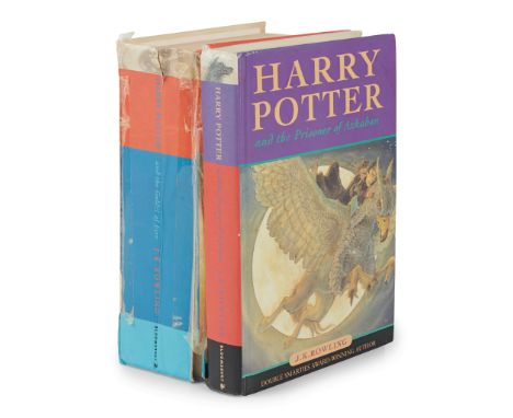 Rowling, J.K. Two signed novels, comprising Harry Potter and the Prisoner of Azkaban. Bloomsbury, 1999, First edition, 3rd im