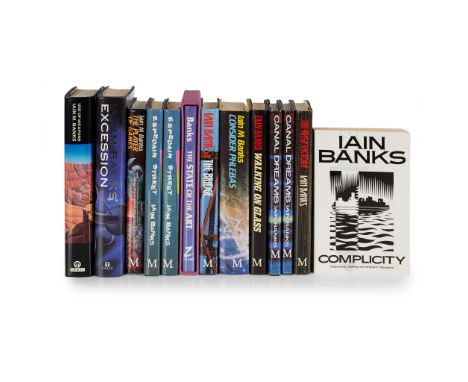 Banks, Iain [Iain M.] 13 Books, several signed, comprising The Wasp Factory. London: Macmillan, 1984. First edition, 8vo, aut